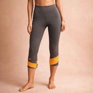 Under Armour Women's Charcoal and Orange Capris